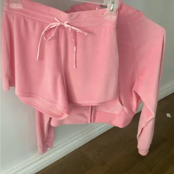 Pink Velour Short Set - Picture 2 of 5